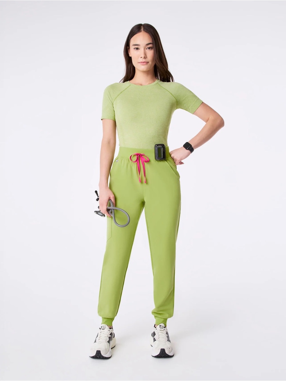 FIGS ZAMORA HIGH-RISE JOGGER SCRUB PANT™ IN MATCHA - Picture 12 of 12